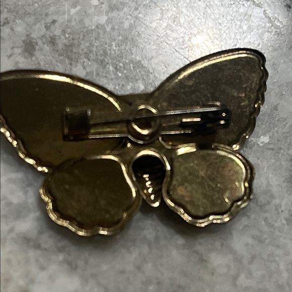 Vintage Gold Glitter Butterfly Pin Brooch - Picture 4 of 5